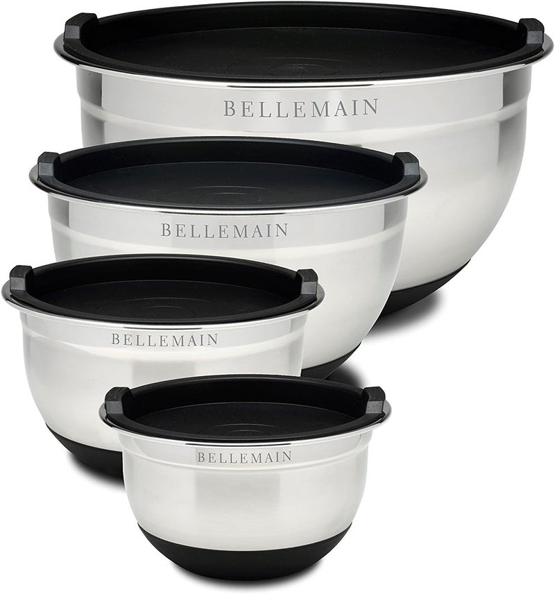 Bellemain Stainless Steel Mixing Bowls with Lids Set – Large, Durable, Airtight Kitchen Bowls for Food Prep, Baking, Salad, and Storage (4 piece set) - Image 1